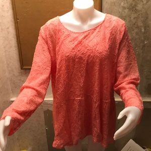 NWOT sz 3x skyes the limit peach blouse w/camisole